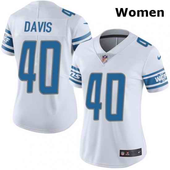 Womens Nike Detroit Lions 40 Jarrad Davis Elite White NFL Jersey